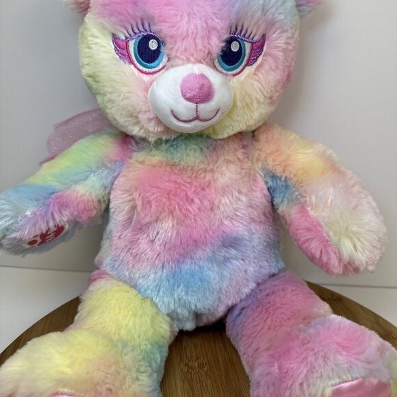 Build a Bear BEARY FAIRY FRIENDS 16" Rainbow Pastel Bear With Pink Wings-EUC! - Picture 3 of 7
